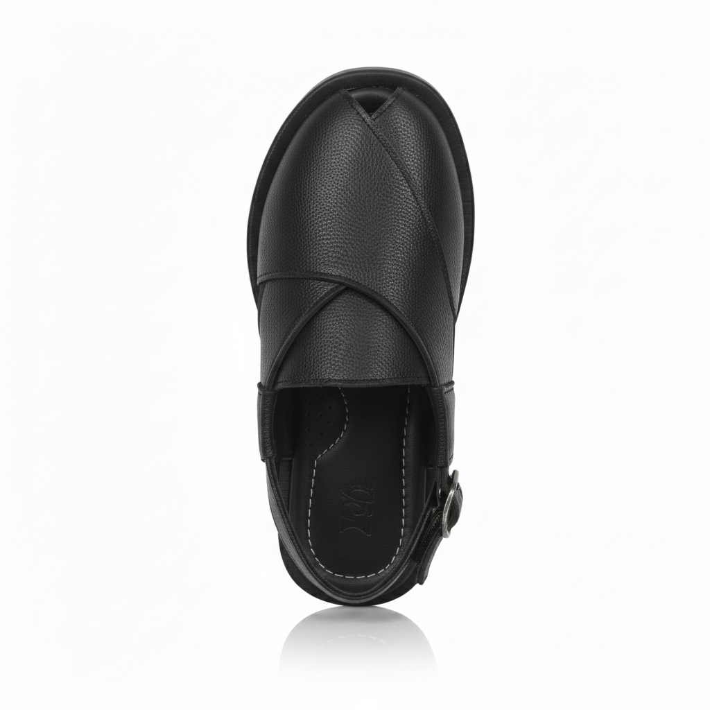 Kids Black Peshawari Chappal