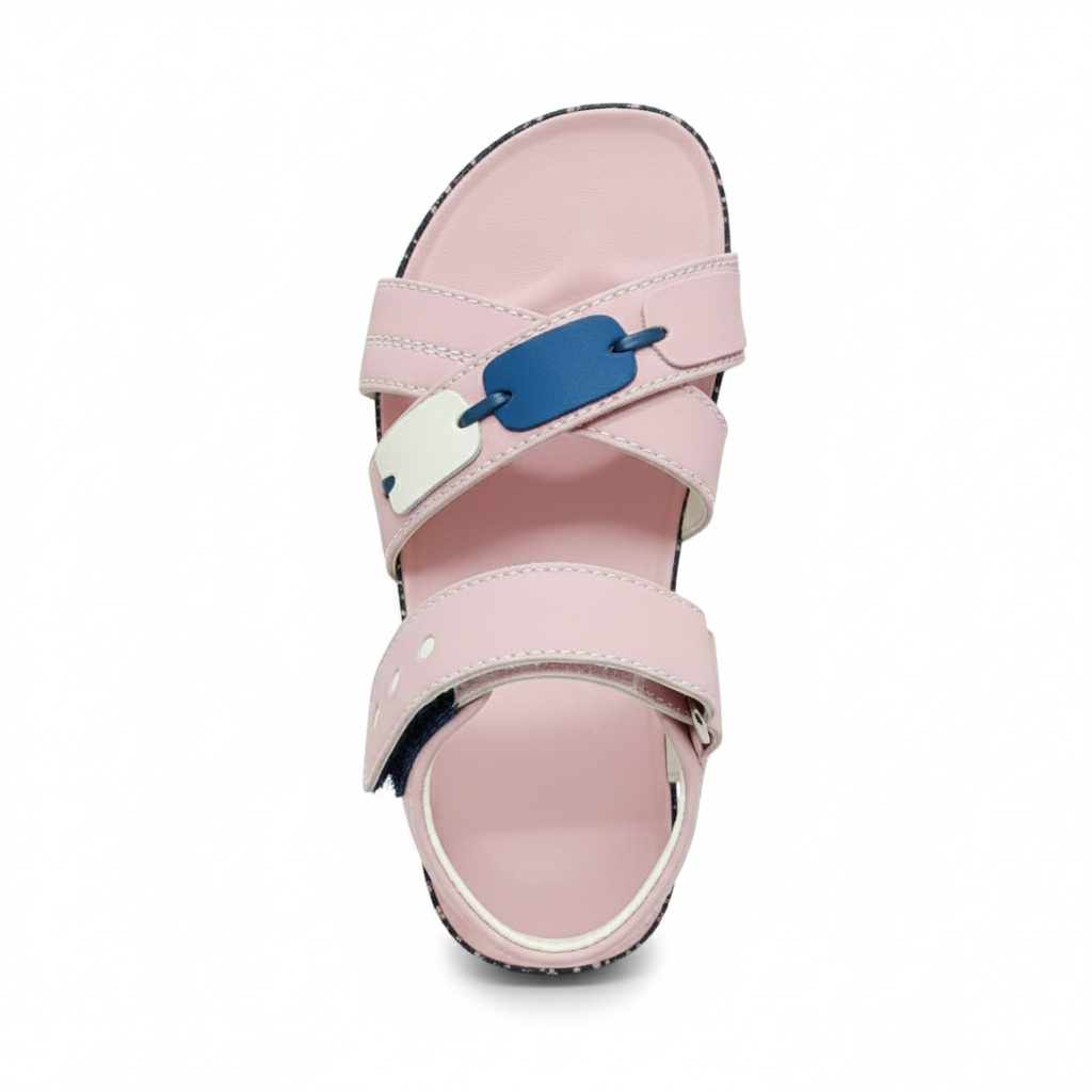 Kids Sandal Pink Velcro Straps 3
