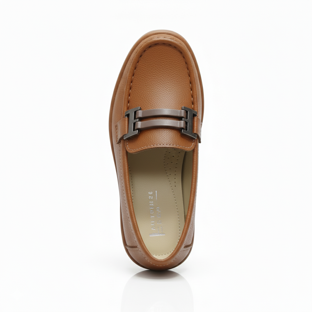 Kids Brown Leather Loafers