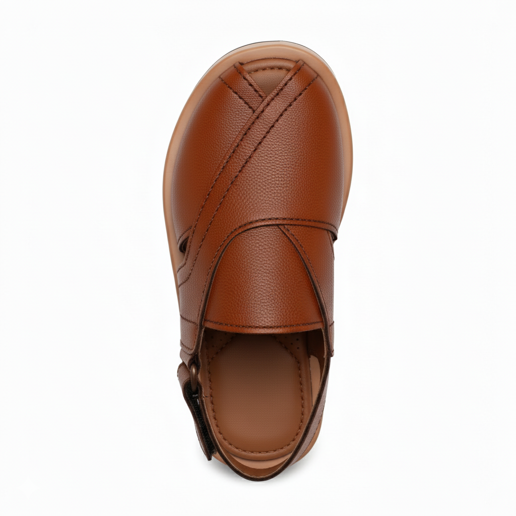 Toddler caramel peshawari chappal